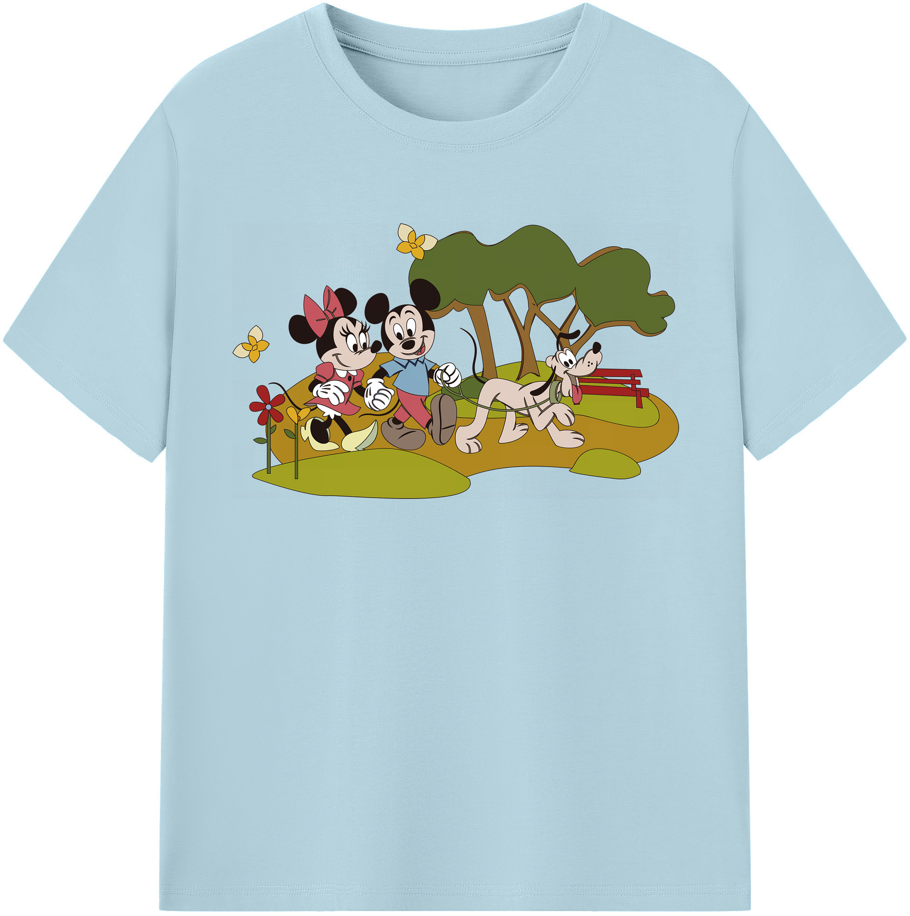 （画像用） ミッキーマウス Mickey Mouse 綿100％半袖Tシャツ（フロントプリント）
